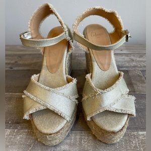 Castañer Bromelia Lurex Wedge Sandal